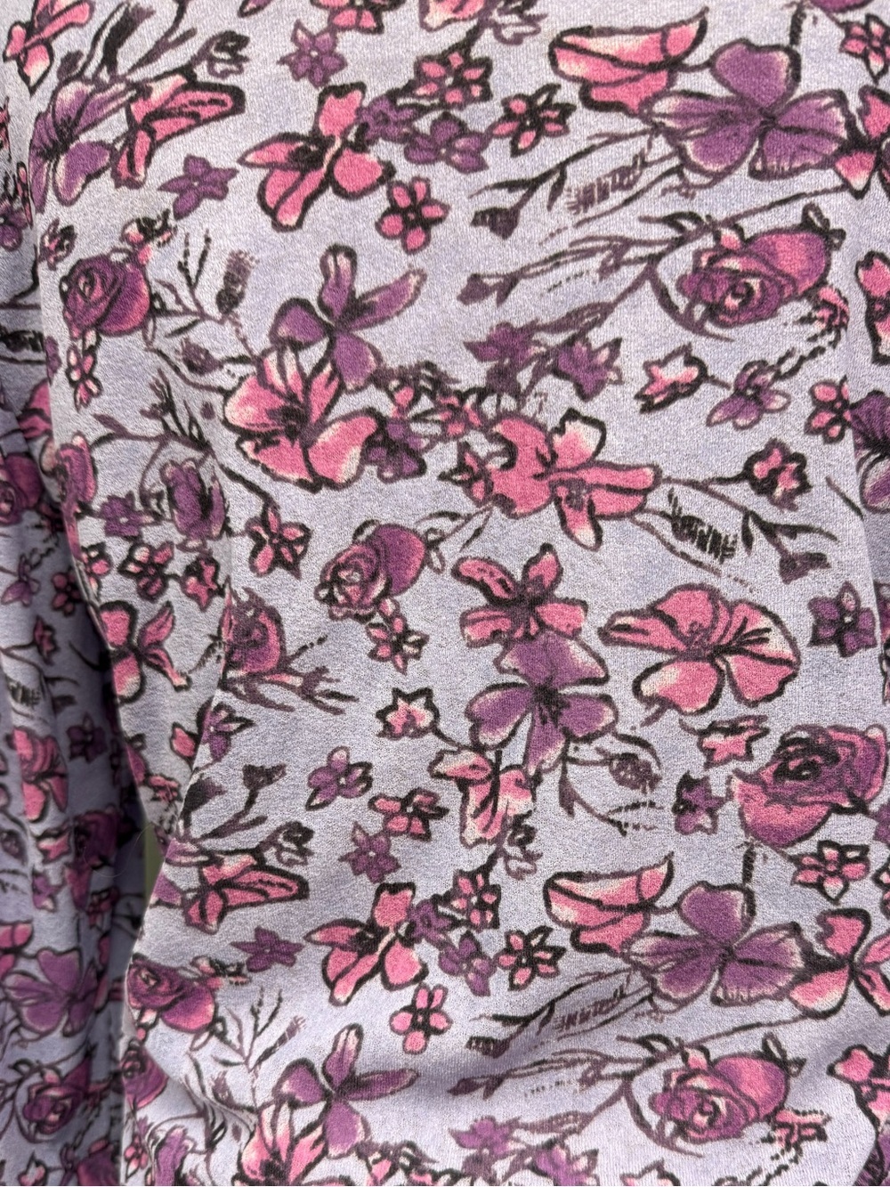 J. Jill Purple Floral Bell Sleeve Top, Size Small, Purple and Pink Cute - Picture 6 of 11